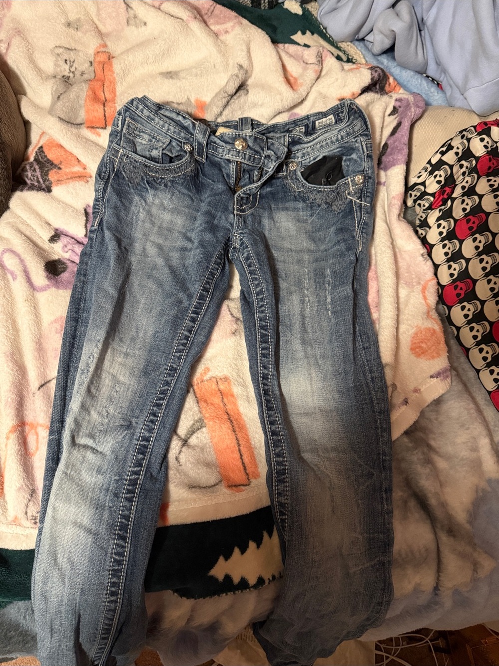 Miss Me Women's Faded Blue Skinny Jeans